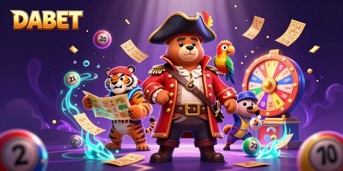 Experience the excitement of DABET with dynamic lottery elements and engaging characters.