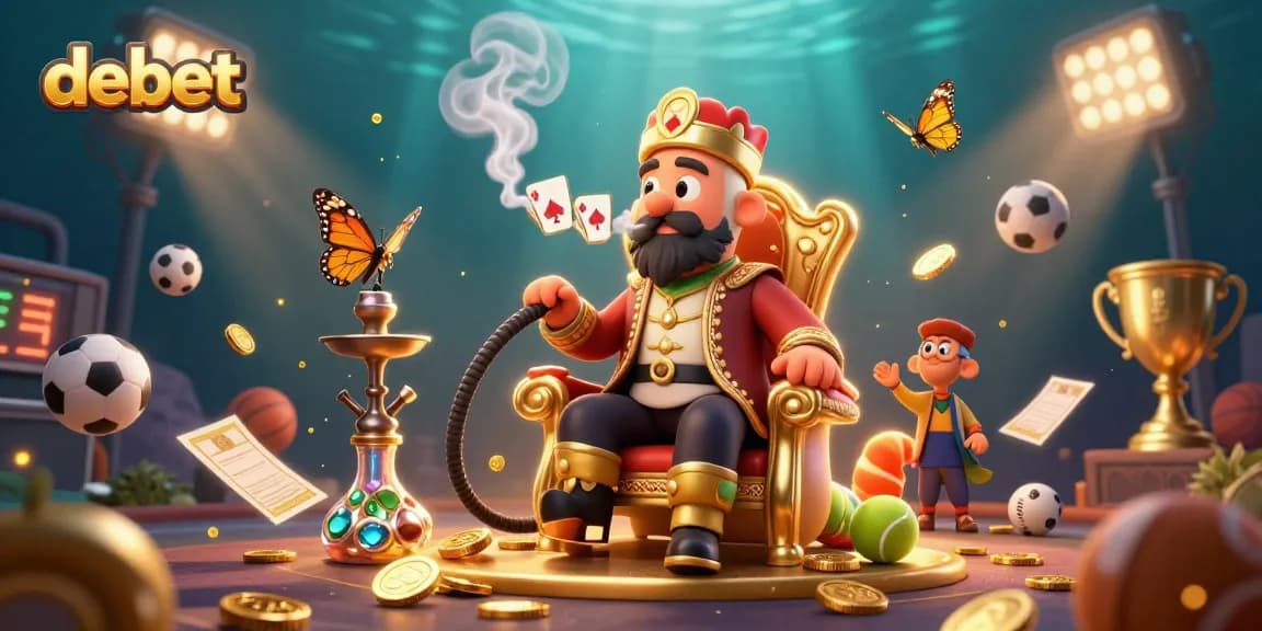 Engage in the debet fun with a vibrant 3D illustration showcasing a whimsical casino scene.
