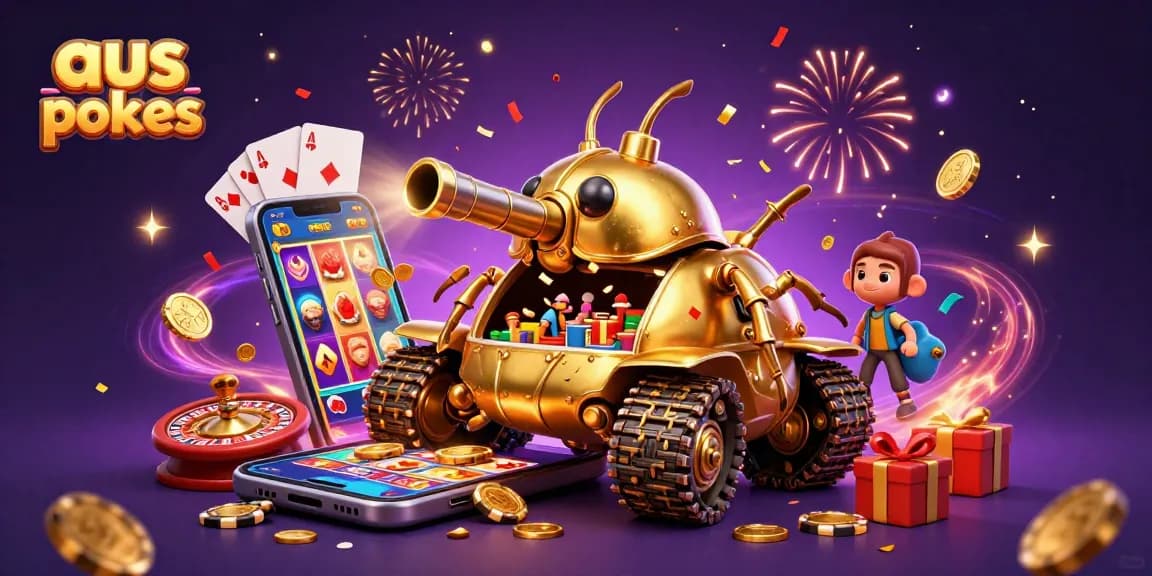 Engaging 3D casino scene featuring aus online pokies with vibrant game action, colorful elements, and dynamic atmosphere.