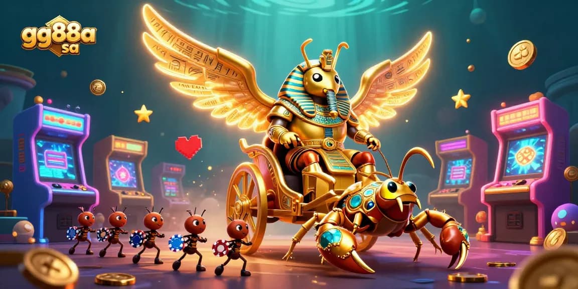 Engage with thrilling games at gg88a sa, where a golden scarab and scorpions bring excitement to your online gaming.