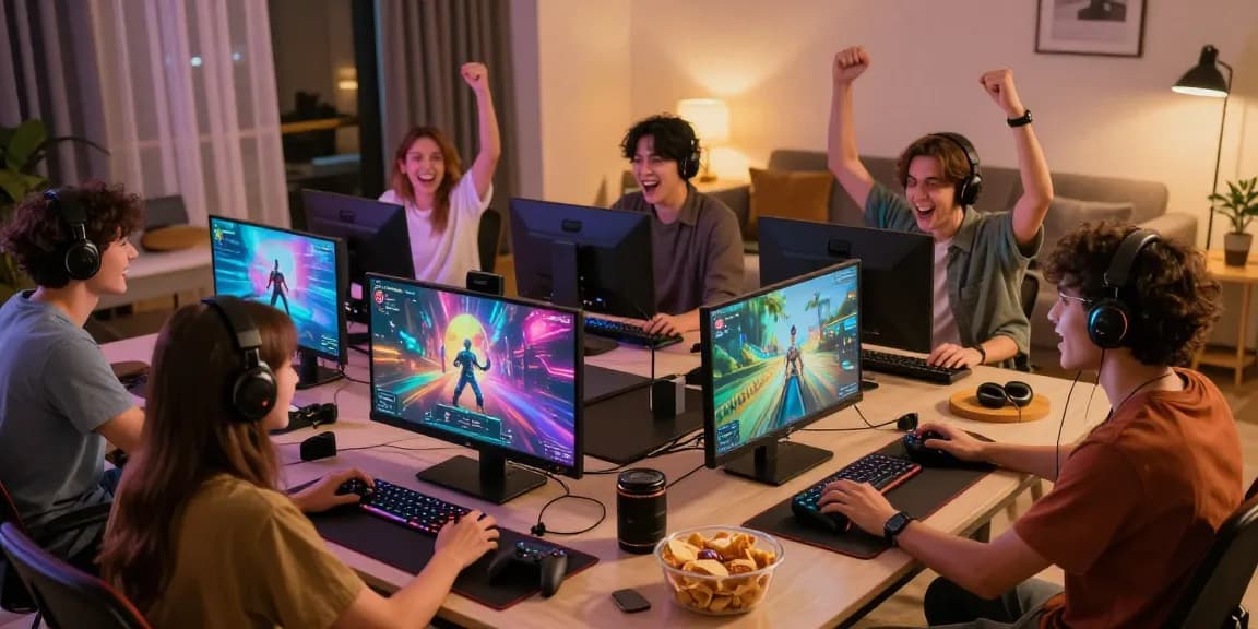 Friends playing games together on yo88 showcasing excitement and engagement in a vibrant setting.