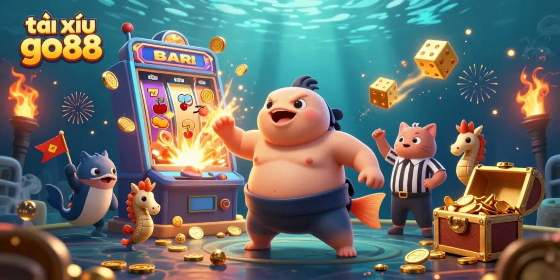 Engage in exciting tài xỉu go88 gameplay with vibrant 3D characters and dynamic casino elements.