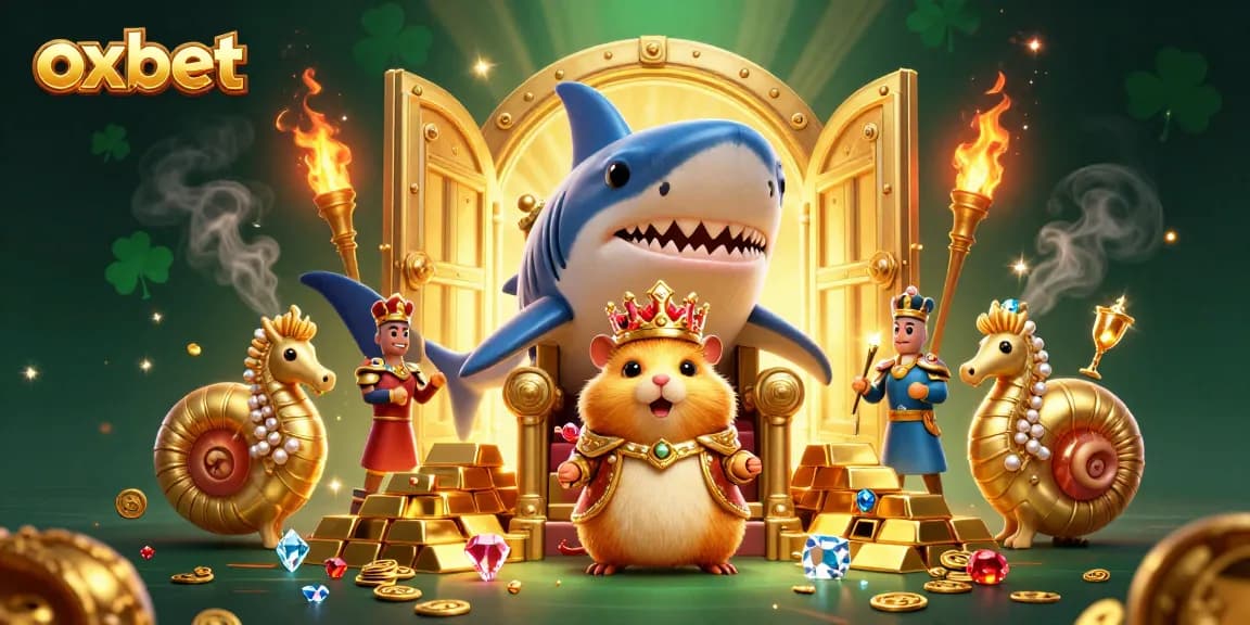 Experience immense joy at oxbet with a golden hamster king and treasure-filled casino realm.