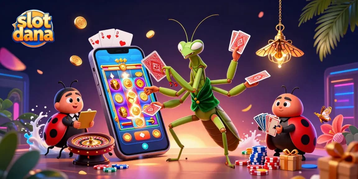 Experience slot dana excitement with vibrant 3D illustration featuring dynamic casino elements and characters.