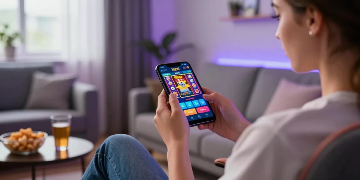 Engaging KO66 casino app experience with a user-friendly interface in a vibrant gaming setup.