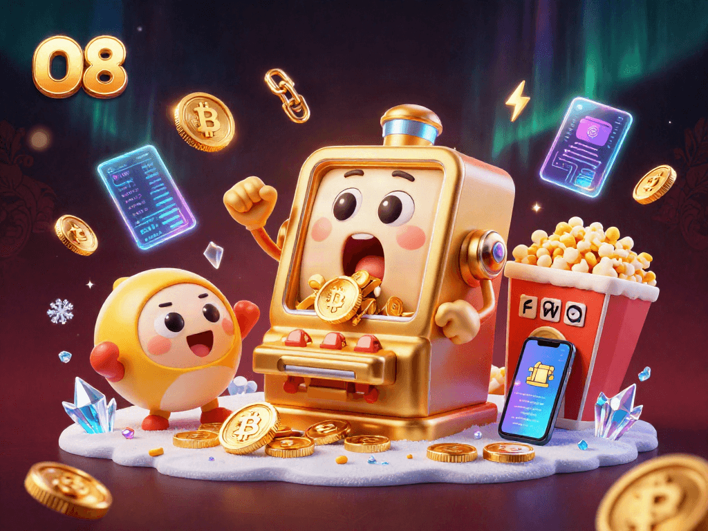 O8 slot machine hits a jackpot while baby machines cheer, encapsulating casino excitement.