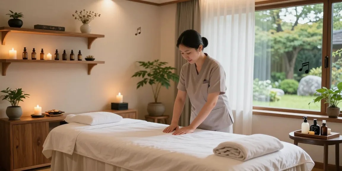 Experience restorative 김포출장마사지 in a tranquil spa setting with warm lighting and relaxing atmosphere.