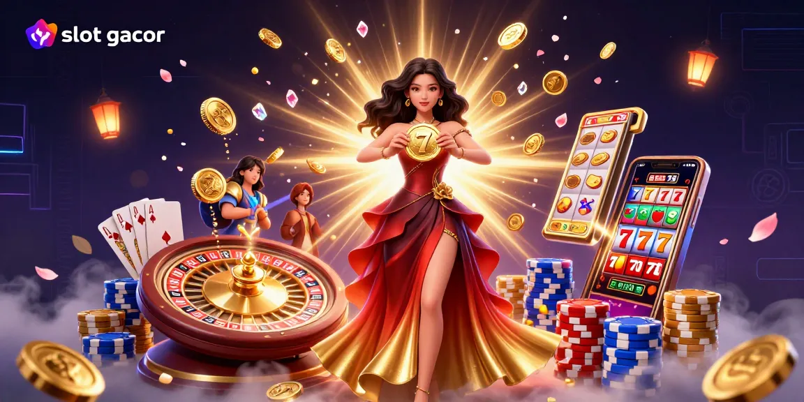 Rasakan kegembiraan slot gacor dengan visual yang cerah dan elemen dinamis dalam ilustrasi yang menakjubkan ini.