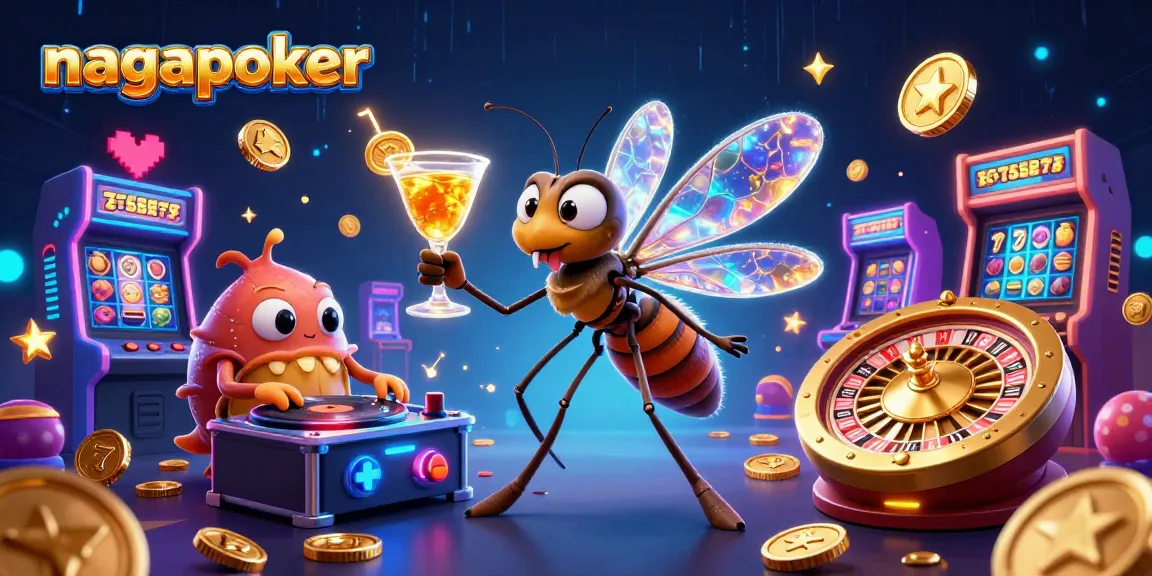 Experience the excitement of nagapoker with a vibrant casino scene featuring unique gaming characters and elements.
