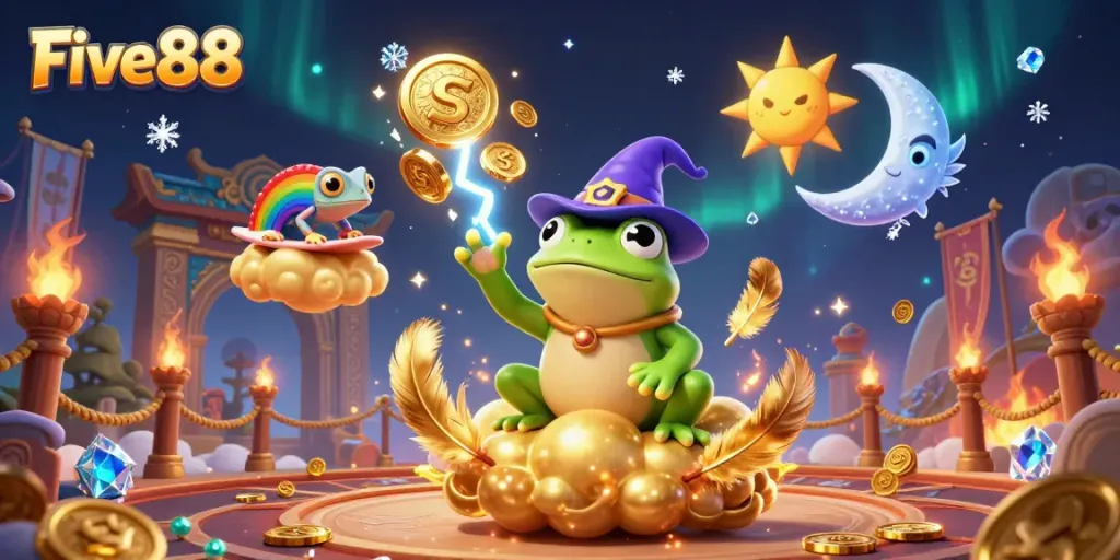 Experience thrilling gameplay at Five88, featuring a dynamic scene with magical elements and vibrant colors.