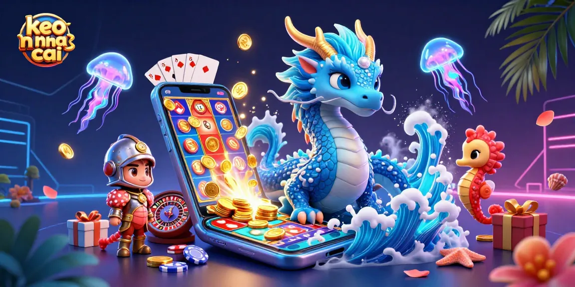 Engage with the vibrant keo nha cai world featuring a majestic azure dragon amidst a sea of gaming excitement!