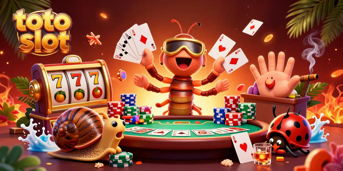 Experience the excitement of toto slot with a vibrant casino scene featuring animated characters and slot elements.