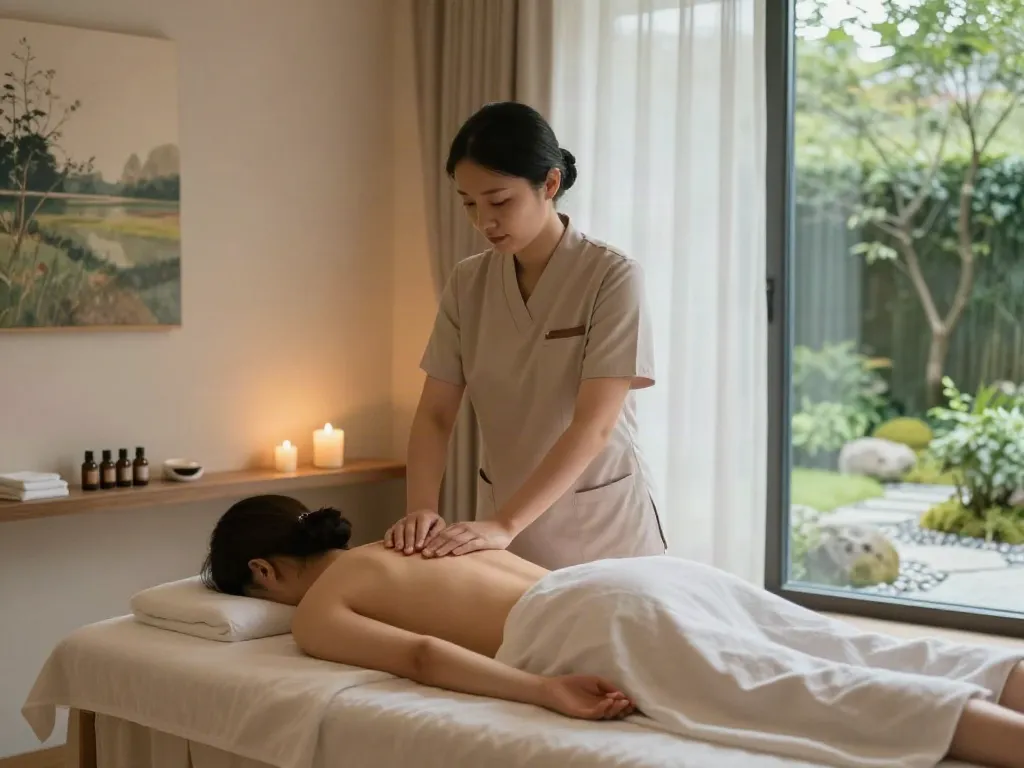 Songpa massage therapy session with tranquil ambiance and professional therapist.