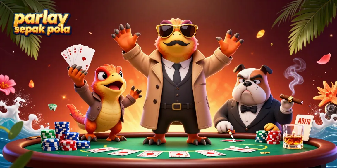 Engage in parlay sepak bola action with raptors in a trenchcoat entering a casino lounge.