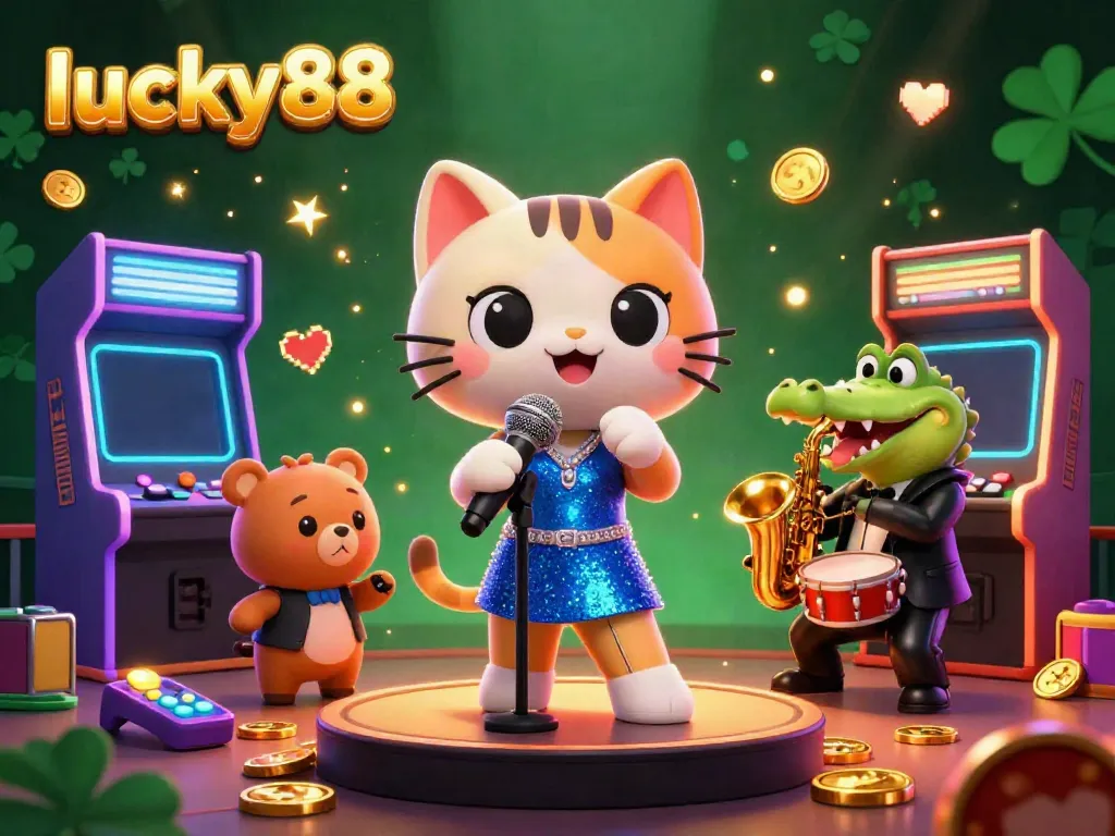 Experience the excitement of lucky88 with vibrant casino fun, featuring lively cartoon characters.