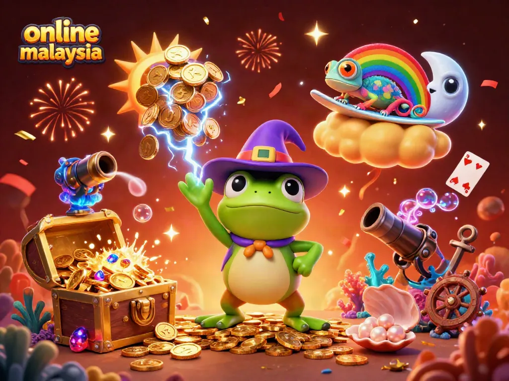 Experience the excitement of online casino Malaysia with vibrant characters and dynamic casino elements.