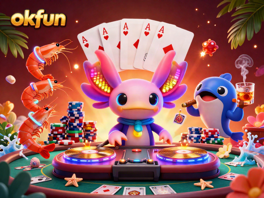 Engage in exciting gameplay at okfun's vibrant casino scene featuring dynamic characters and rich visuals.