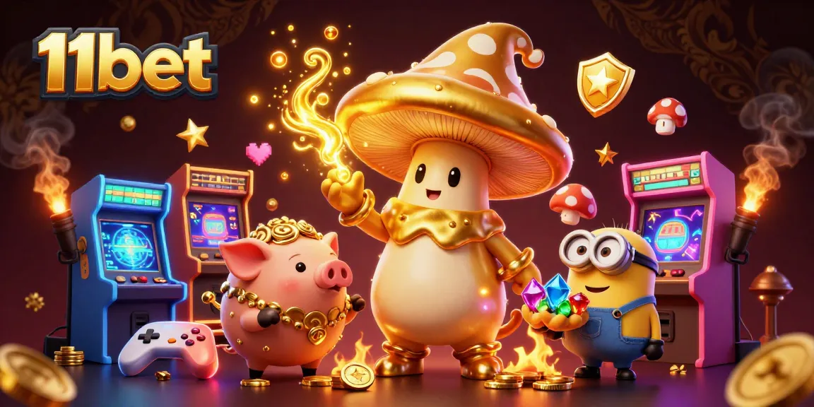 Experience the thrilling action at 11bet with a vibrant illustration of magical characters and casino elements.
