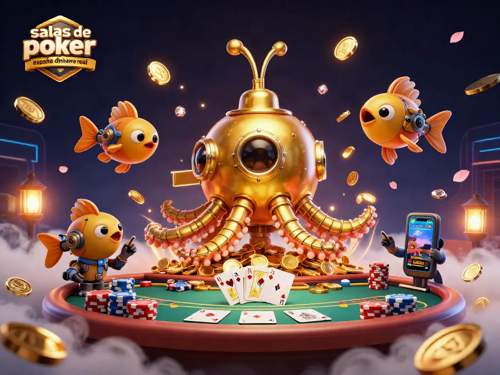 Juega con emoción en las salas de poker online España dinero real, rodeado de fichas y cartas