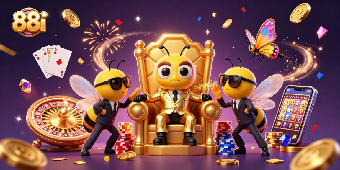 88i online casino illustration showcasing vibrant characters and casino elements with dynamic energy and excitement.
