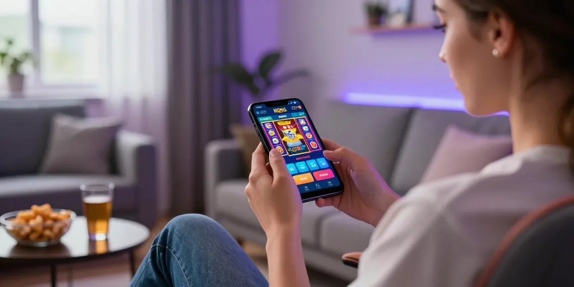 Engaging KO66 casino app experience with a user-friendly interface in a vibrant gaming setup.