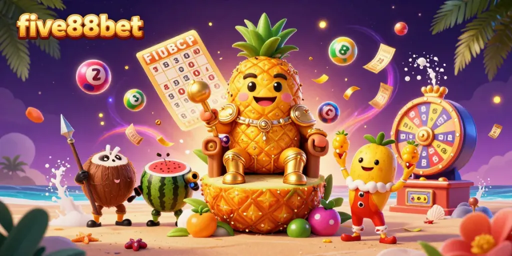 Join the golden pineapple king at five88bet for exciting casino adventures!