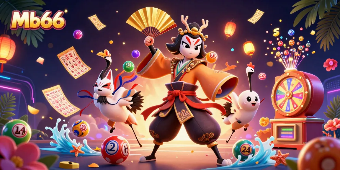 Engage in an exhilarating gaming experience at Mb66 with vibrant lottery elements and captivating characters.