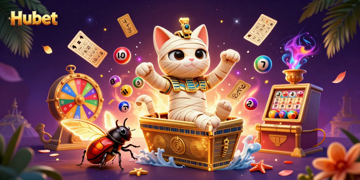 Engage in vibrant gaming action at Hubet as the mummy cat and friends come to life!
