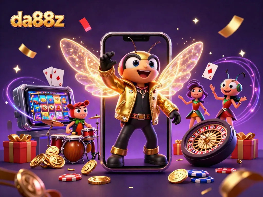 Experience thrilling gameplay at da88z with vibrant 3D characters and dynamic casino game elements.