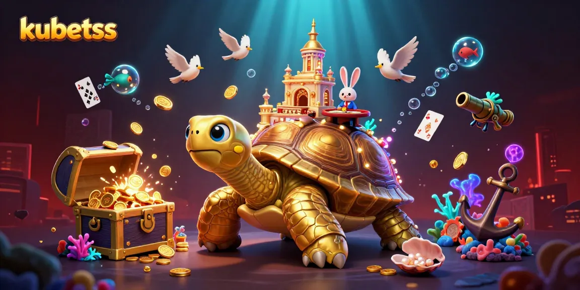 Win exciting games with kubetss at the vibrant online casino featuring a cartoon tortoise!