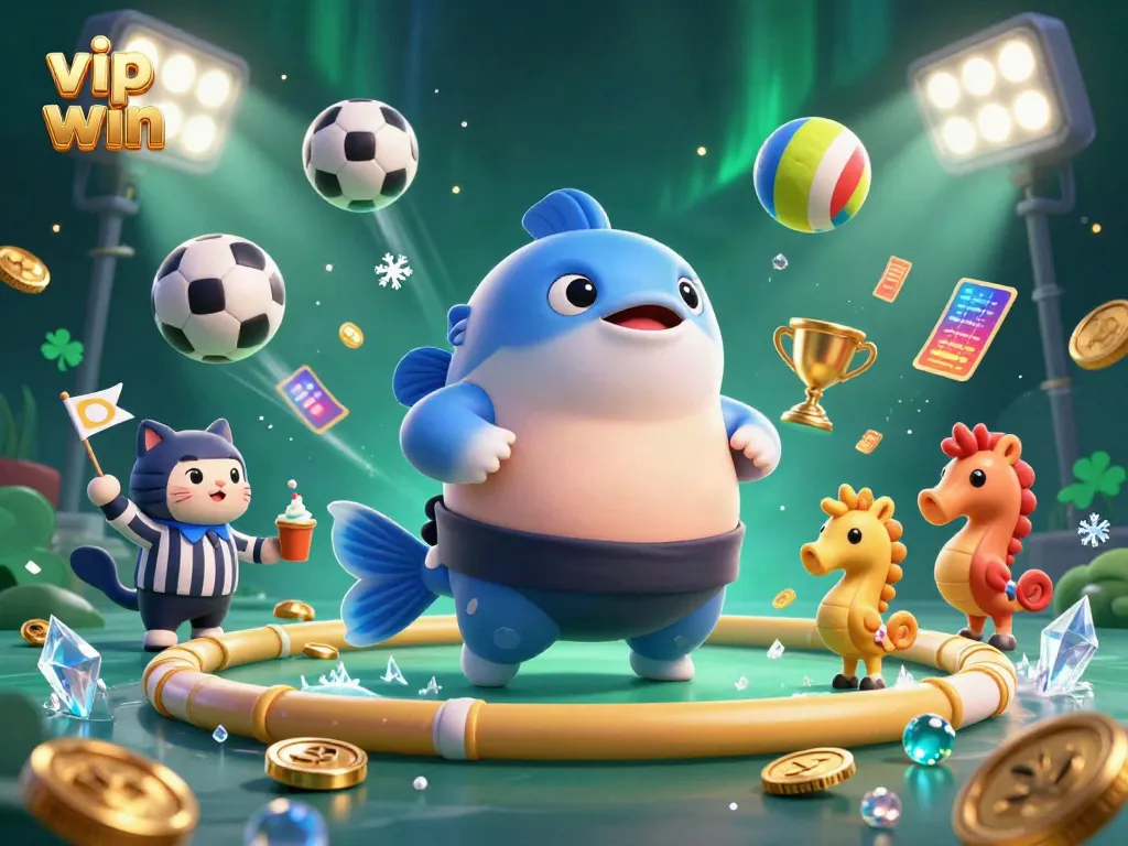 Experience the excitement of vip win at an underwater ring with dynamic characters and game elements.