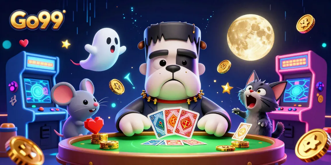 Go99 games come alive in a dynamic, colorful casino scene with thrilling characters.