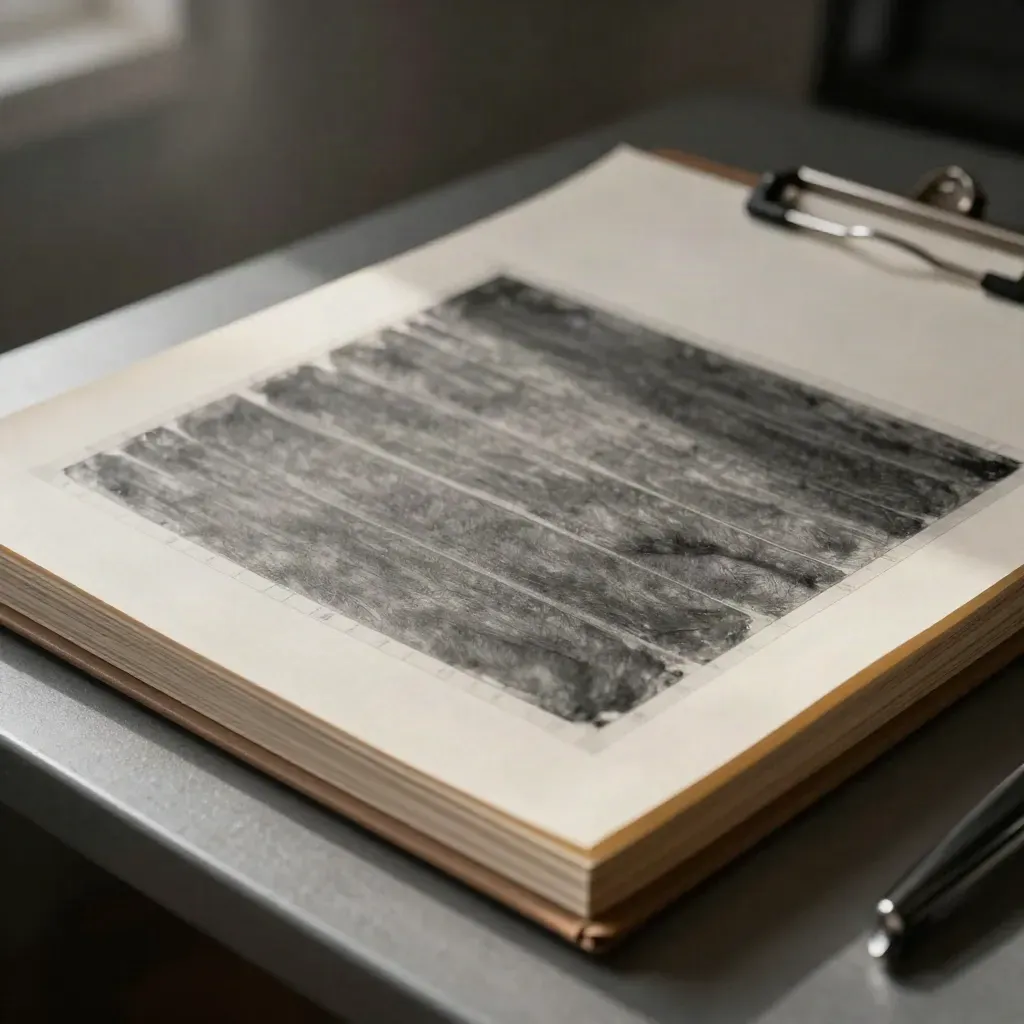 Graphite bars, blank layout board, and clipped memo pad on a narrow desk