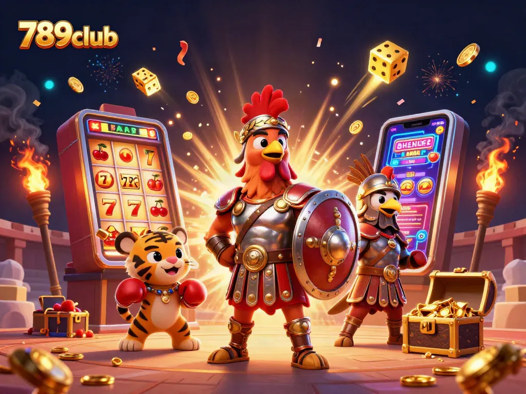 Engage in winning slots adventures with 789club's vibrant casino scene, showcasing thrilling games.