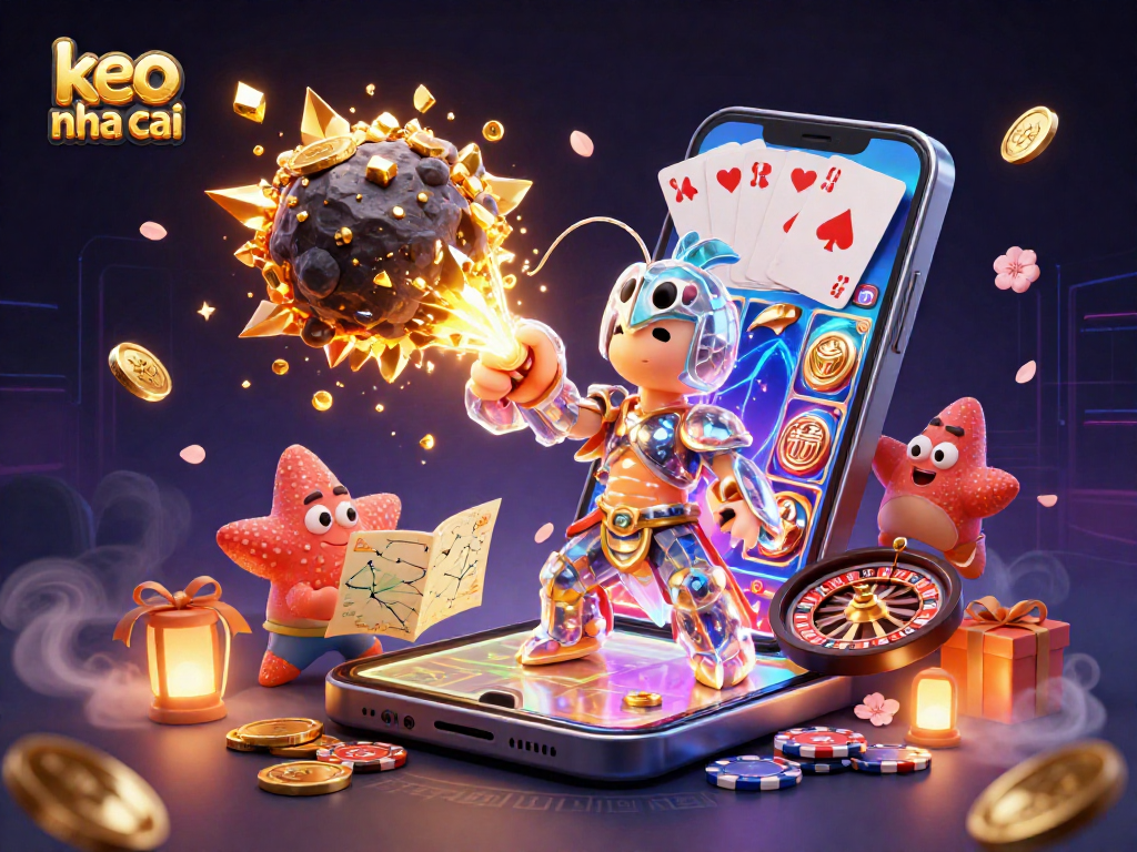 Experience thrilling bets with keo nha cai as vibrant samurai shrimp and starfish navigate a cosmic casino.