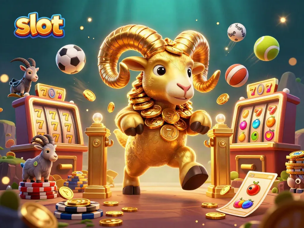 Experience thrilling slot gameplay with colorful 3D characters charging past vibrant slot machine elements.