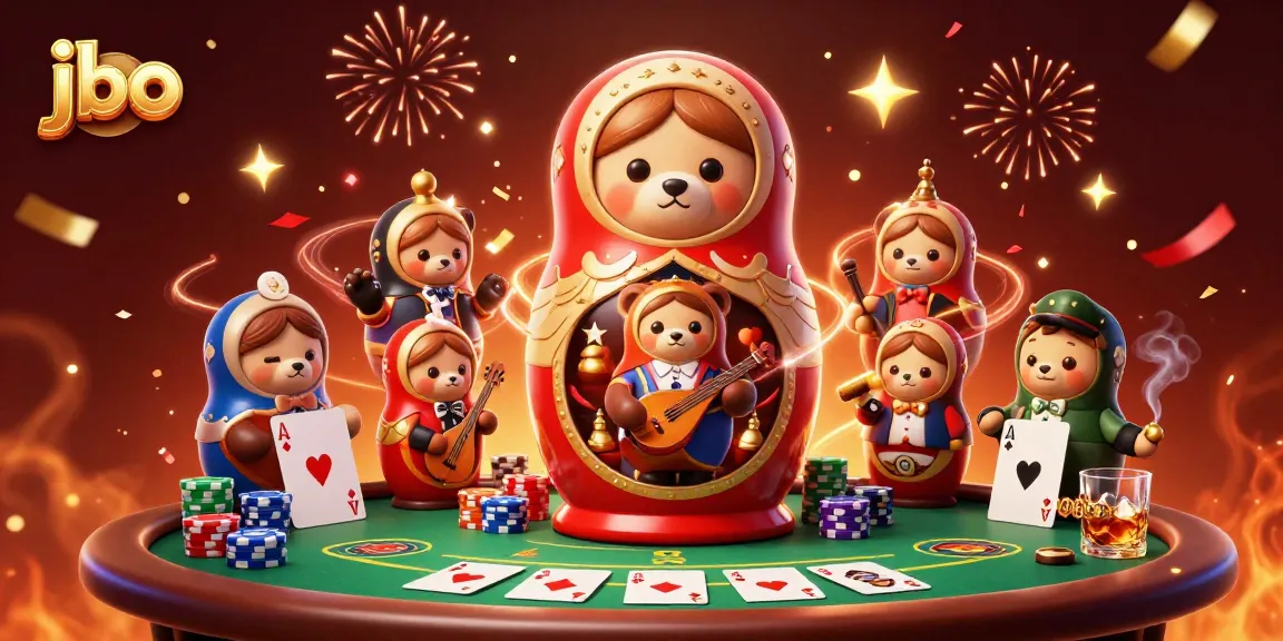 Engage in thrilling action at JBO with a vibrant casino scene featuring playful characters and dynamic game elements.