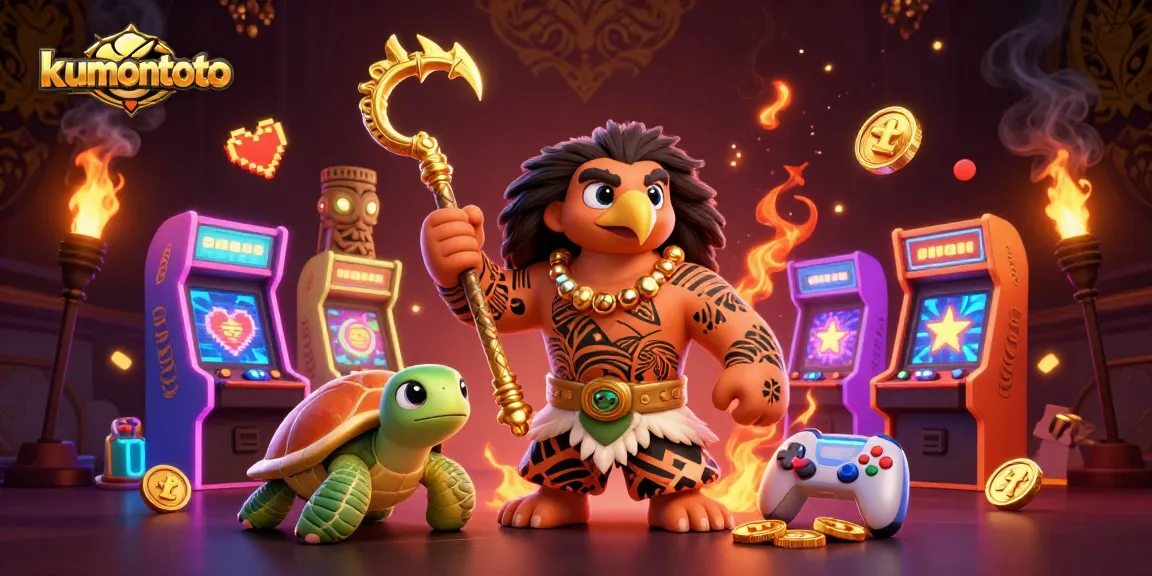 Experience exciting gaming action at kumontoto with vivid characters and casino elements.