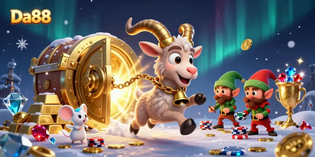 Experience Da88's thrilling holiday-horror casino with Krampus, angel mouse, and elf gremlins.