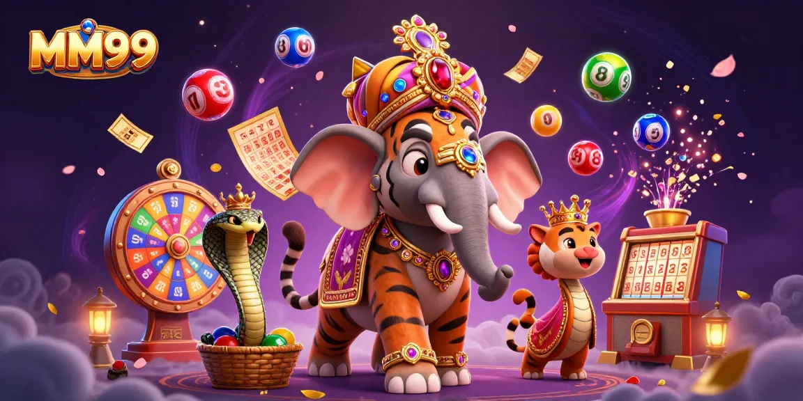 Experience exciting gaming at MM99 with vibrant lottery elements and engaging characters.
