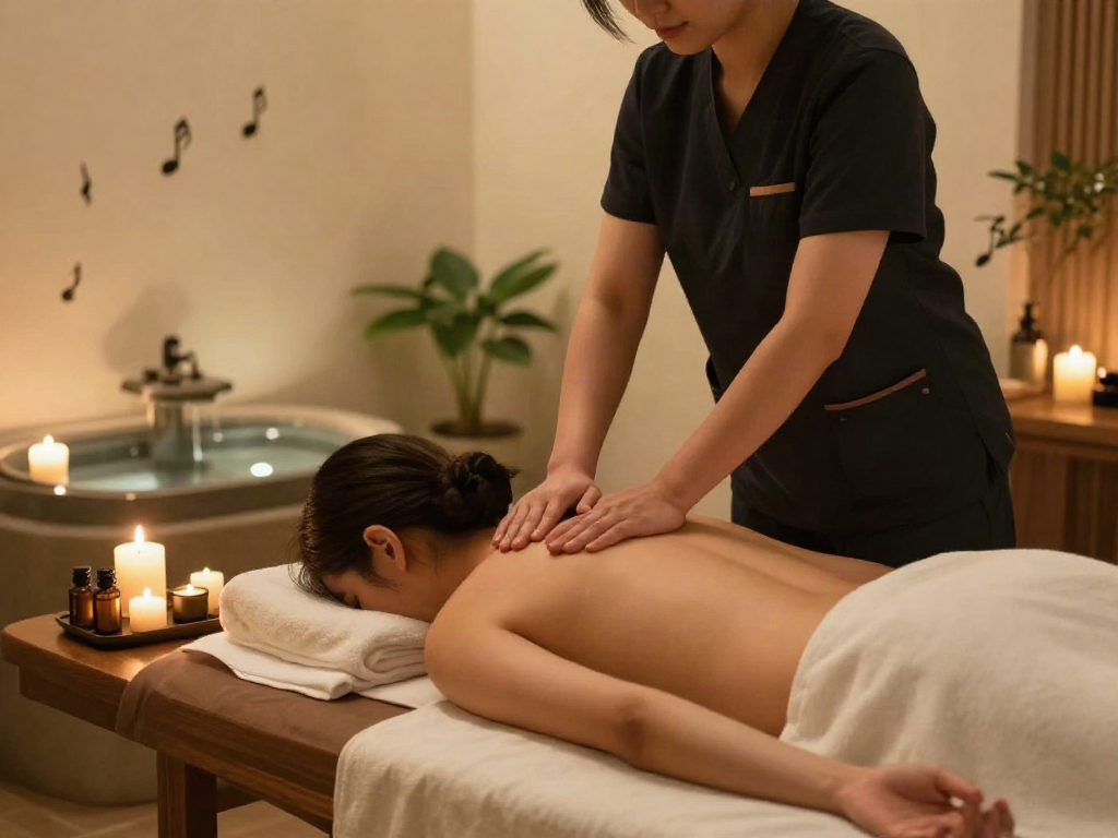 Relaxing 오산출장안마 session with professional massage therapist in a calming spa environment.