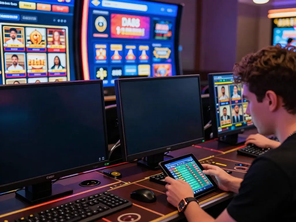 Engaged players exploring https://da88z.net/ in a vibrant online gaming environment with slots and live casino.