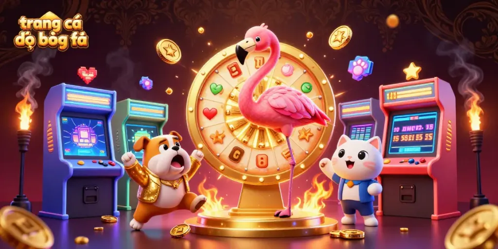 Khám phá trang cá đọ bóng đá với hình ảnh vui vẻ từ chủ nhà trò chơi 3D và người chơi.