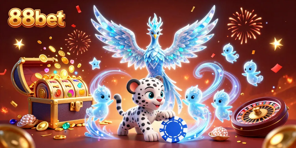 Experience thrilling gaming excitement at 88bet with vibrant characters and dynamic casino elements.
