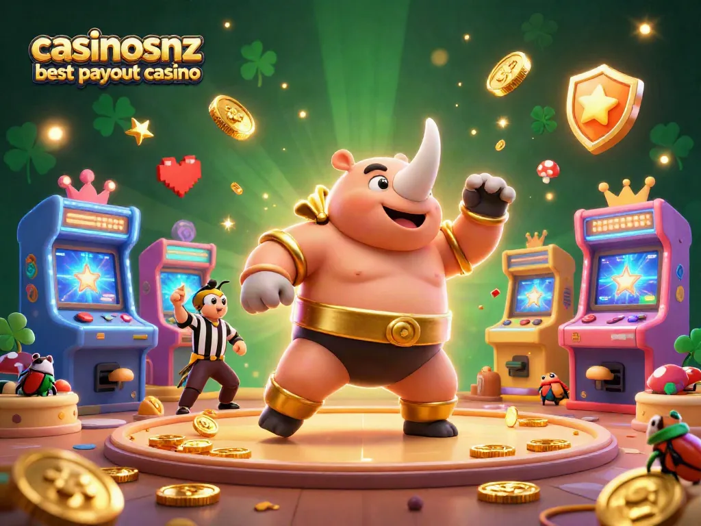 Experience the excitement of the casinosnz best payout casino with a vibrant 3D illustration of beetle champions.
