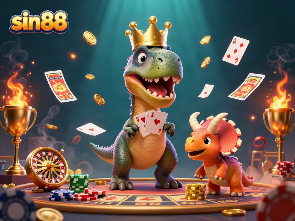 Experience thrilling gameplay in sin88 with a vibrant 3D casino scene showcasing dynamic characters and gaming elements.
