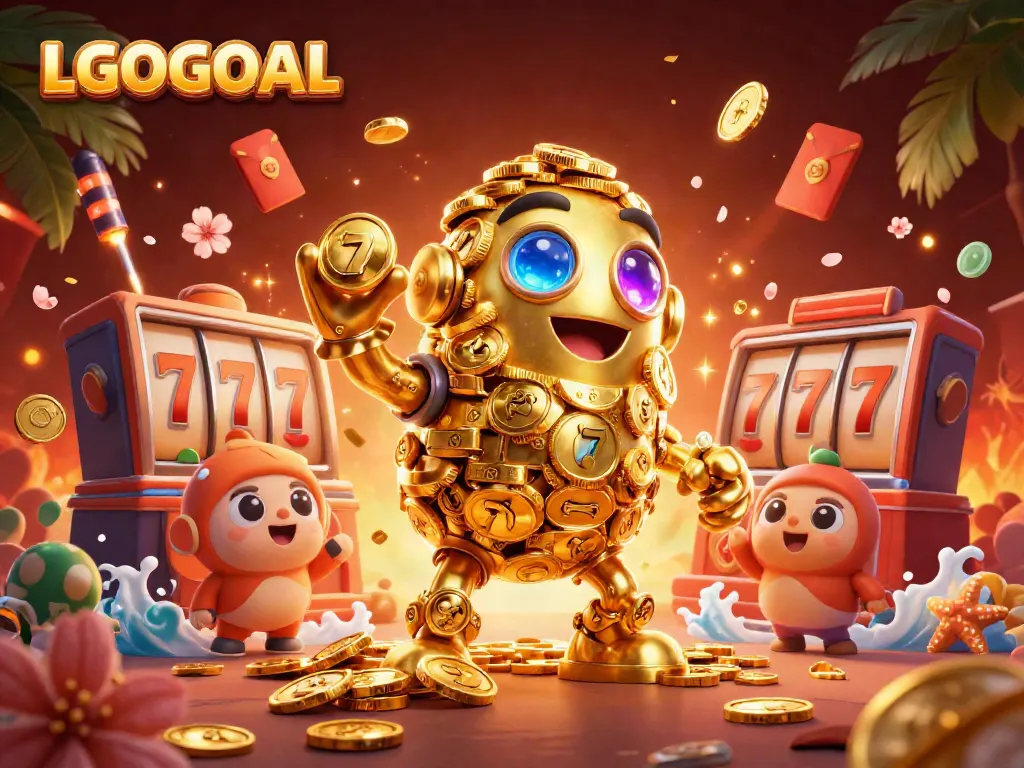 Experience the thrill with LGOGOAL's vibrant casino ecosystem featuring a dynamic golden golem.