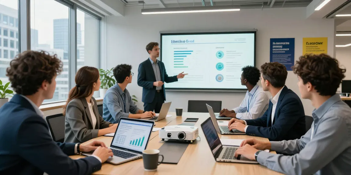Team comparing British Gas business electricity options in a modern office environment, highlighting collaboration and energy plan discussions.