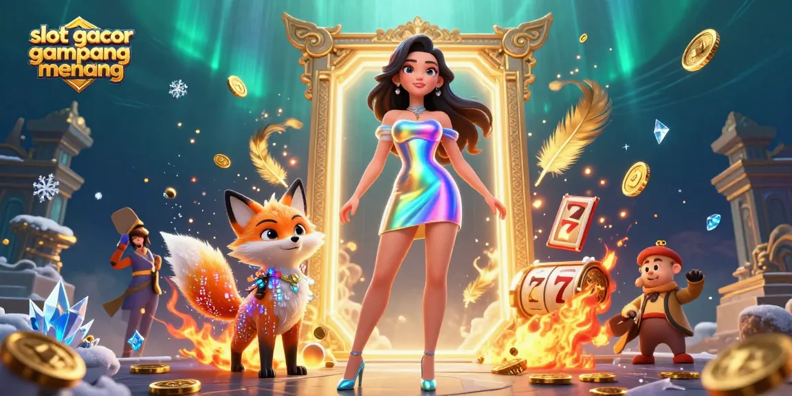 Spin and win at slot gacor gampang menang with vibrant visuals showcasing a woman in a holographic dress.