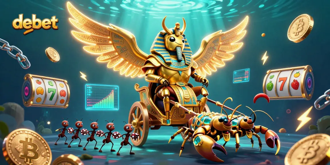 Engage with debet-themed casino excitement featuring a golden pharaoh beetle amidst captivating game elements.